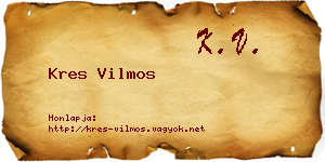 Kres Vilmos névjegykártya